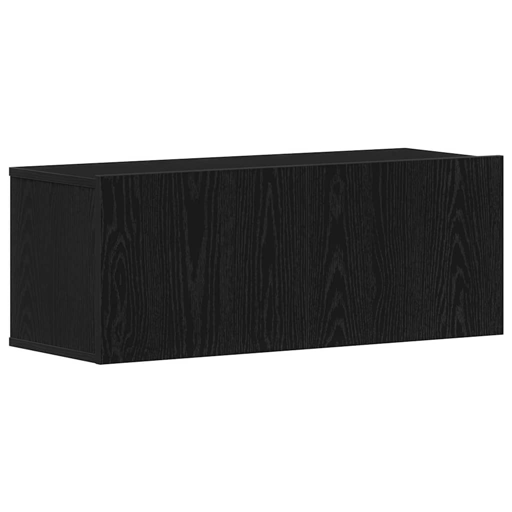 TV Cabinet Set Wall-mounted 5 pcs Black Oak Engineered Wood