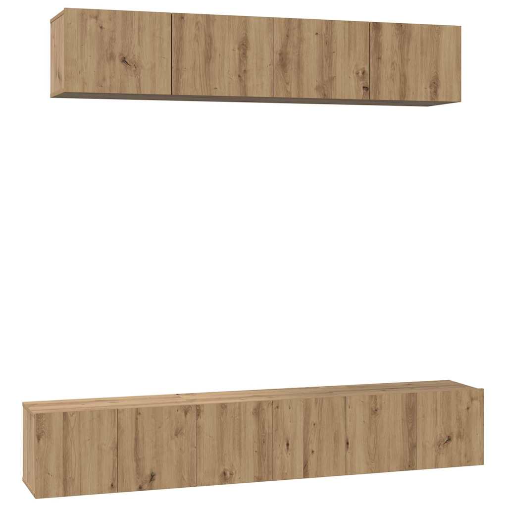 TV Cabinet Set Wall-mounted 5 pcs Artisan Oak Engineered Wood