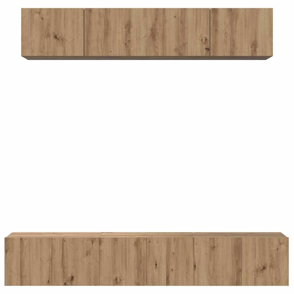 TV Cabinet Set Wall-mounted 5 pcs Artisan Oak Engineered Wood