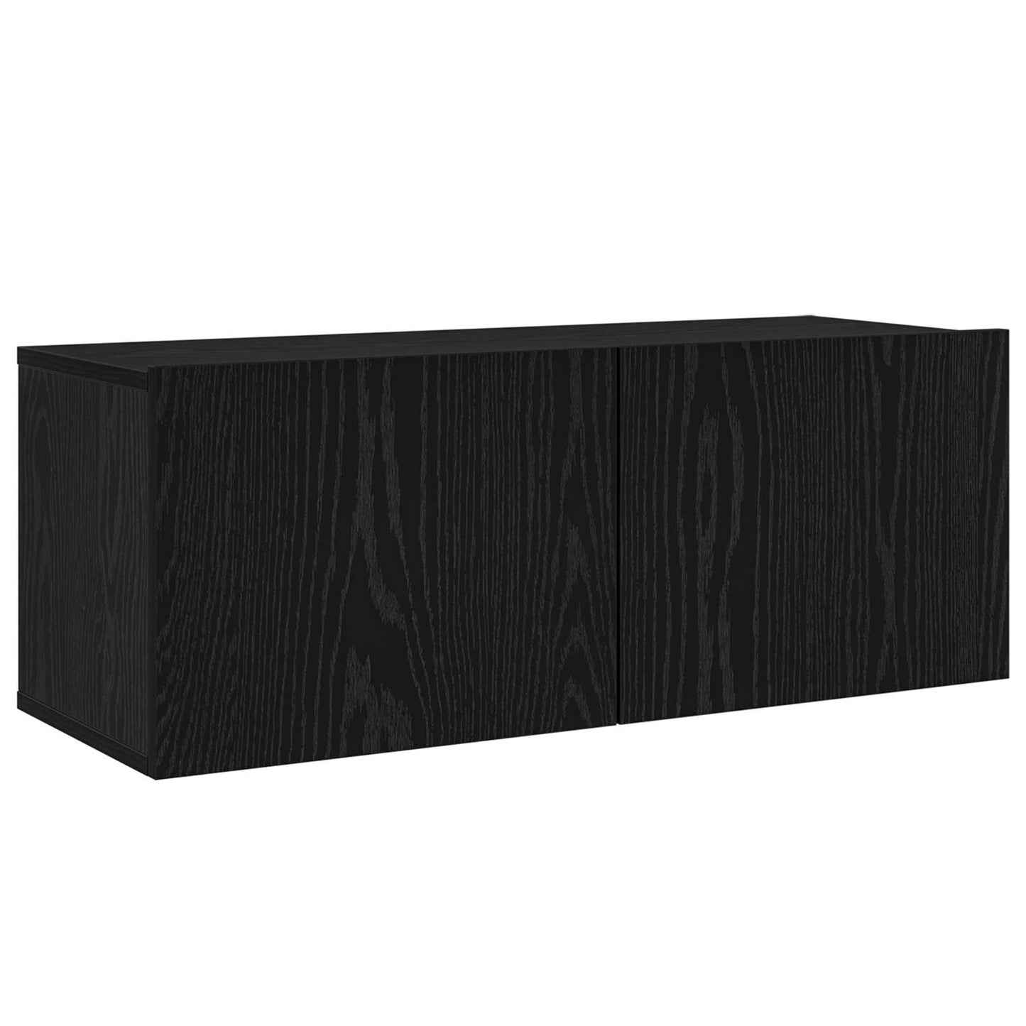 TV Cabinet Set Wall-mounted 8 pcs Black Oak Engineered Wood