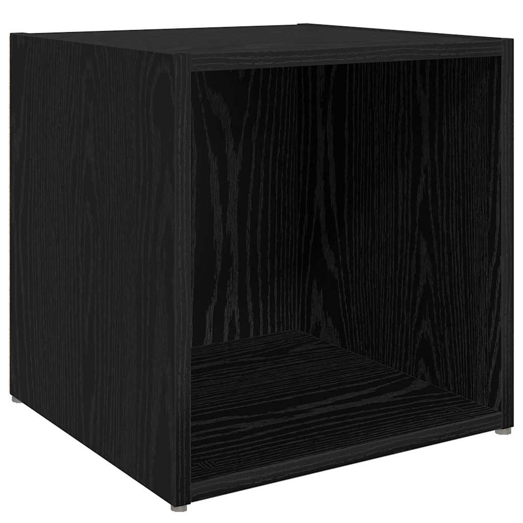 TV Cabinet Set 8 pcs Black Oak Engineered Wood