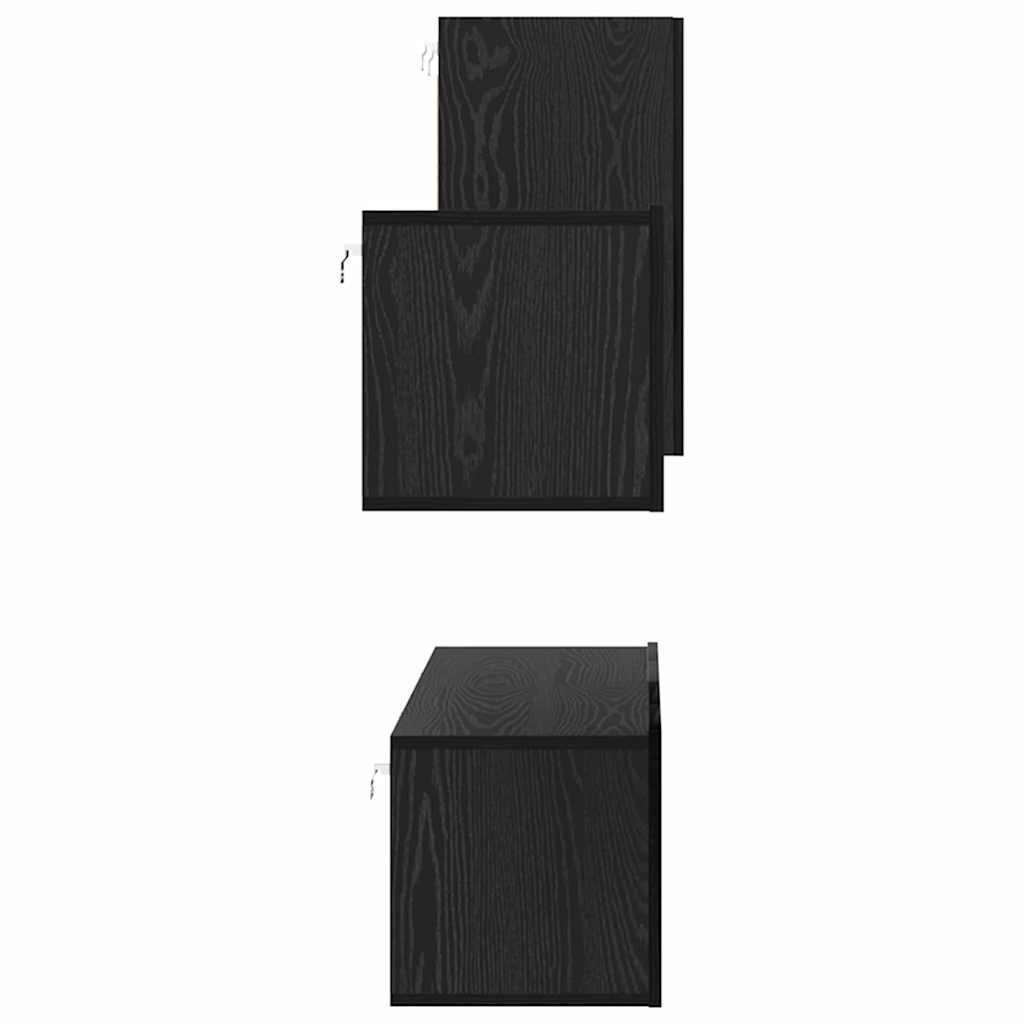 TV Cabinet Set 4 pcs Black Oak Engineered Wood