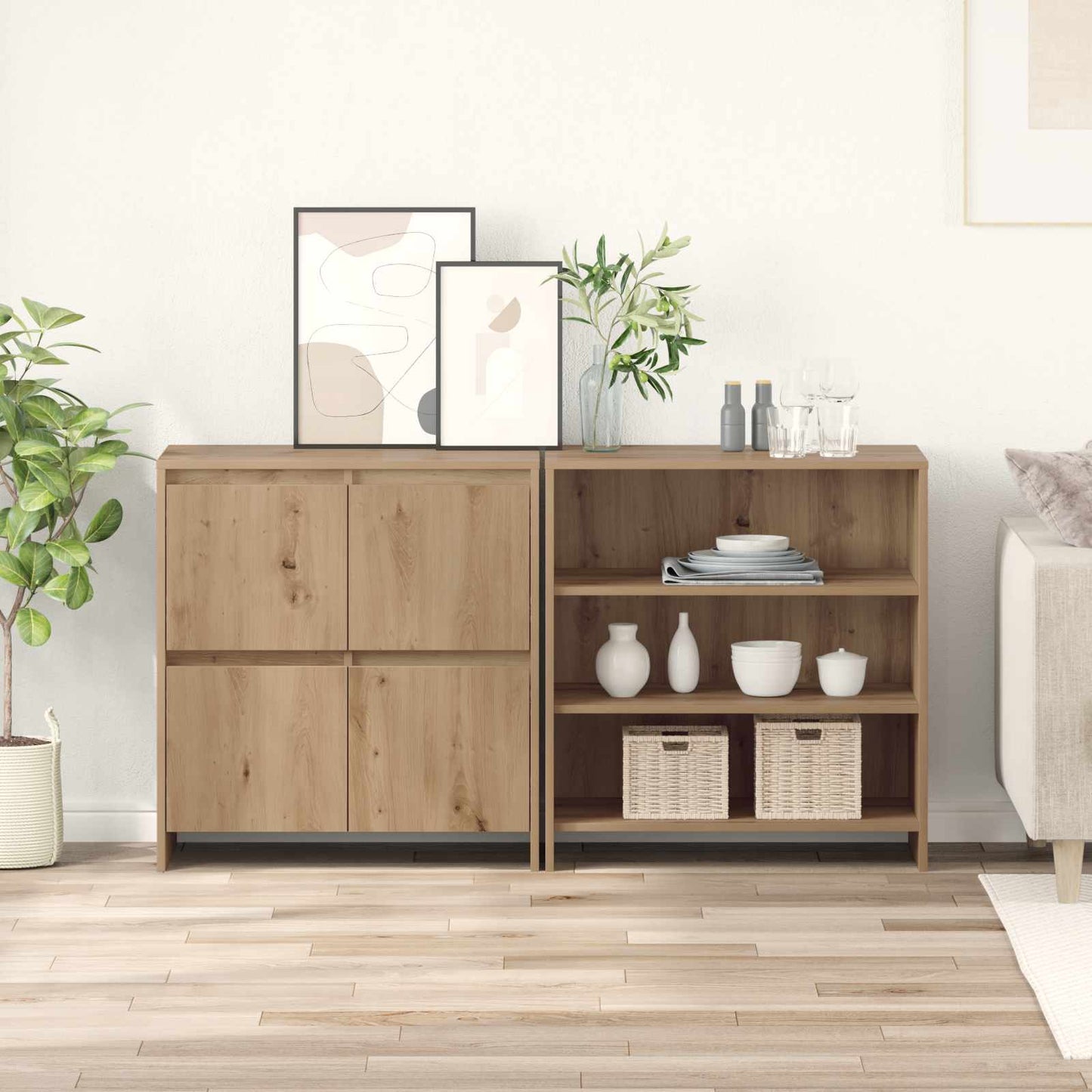 Sideboard 2 pcs Artisan Oak 70 x 41 x 75 cm Engineered Wood