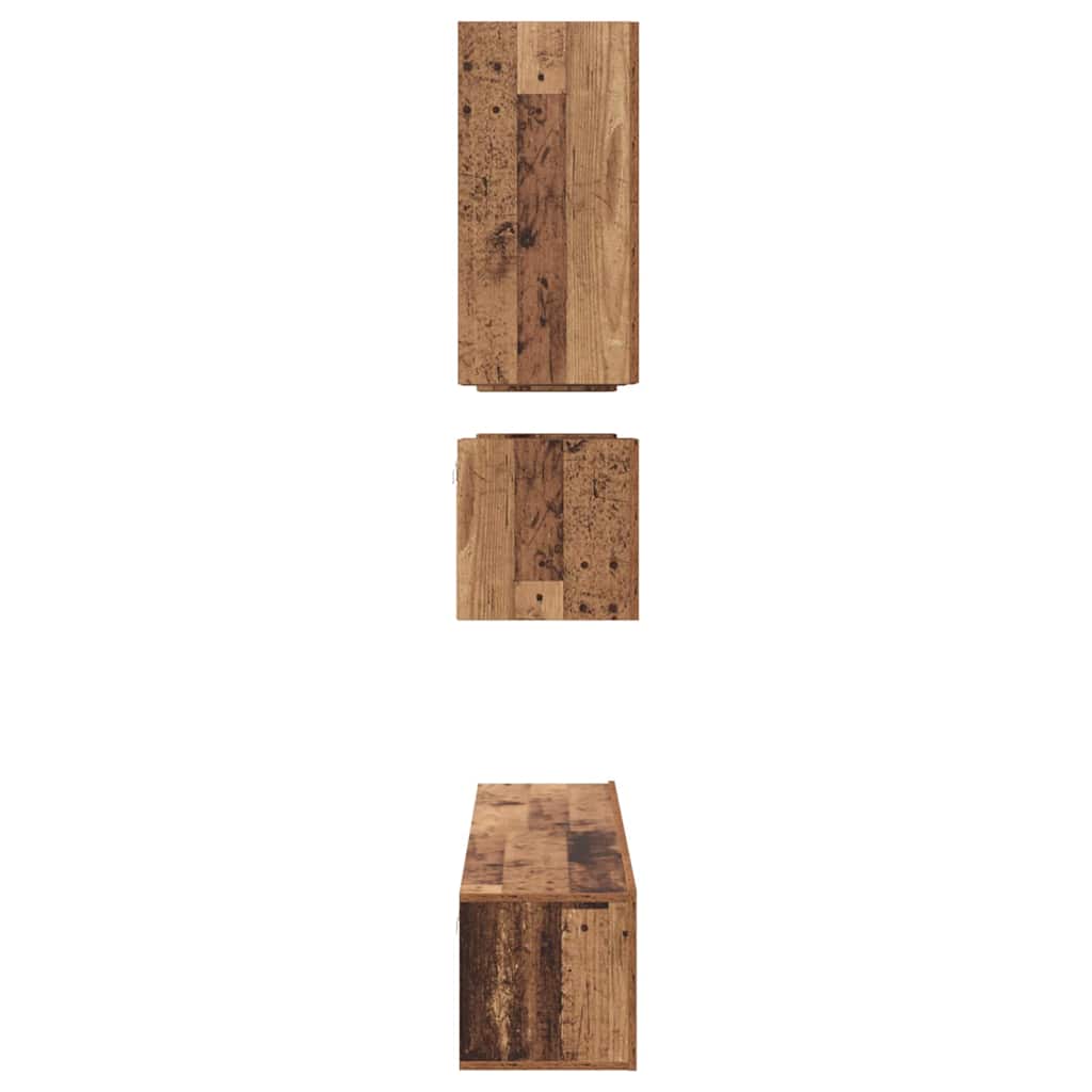 TV Cabinet Set Wall-mounted 8 pcs Old Wood Engineered Wood