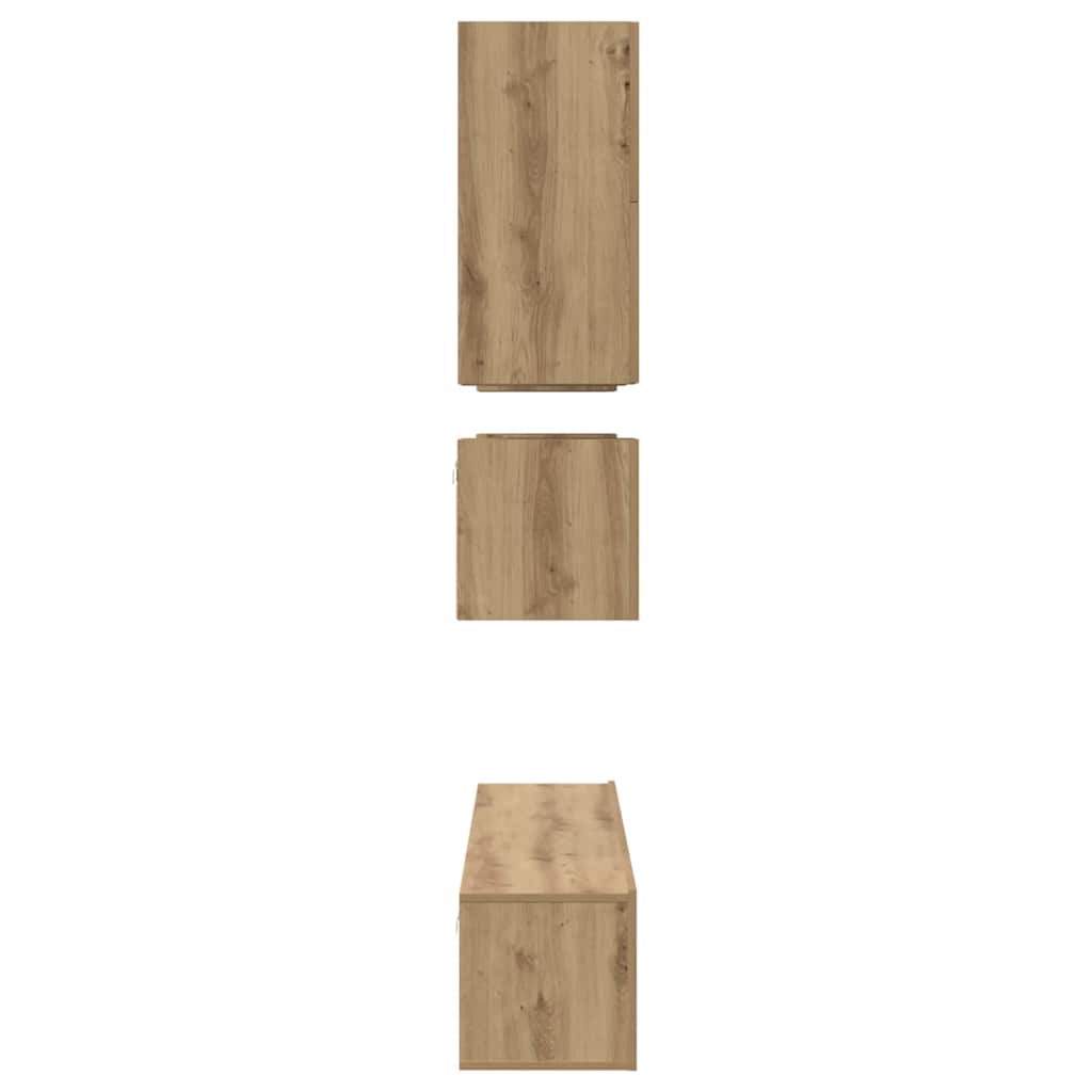 TV Cabinet Set Wall-mounted 8 pcs Artisan Oak Engineered Wood
