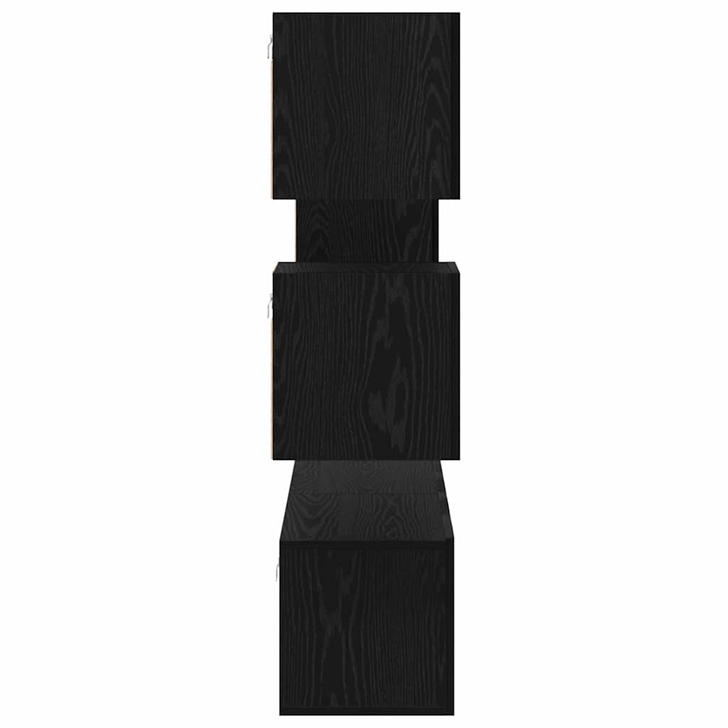 TV Cabinet Set Wall-mounted 5 pcs Black Oak Engineered Wood