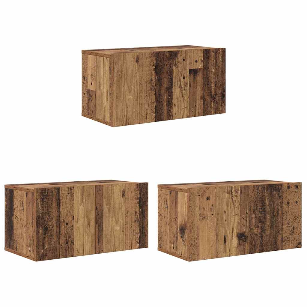 TV Cabinet Set Wall-mounted Old Wood Engineered Wood