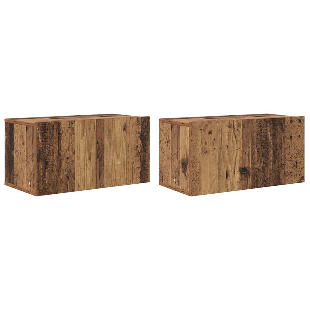 TV Cabinet Set Wall-mounted Old Wood Engineered Wood