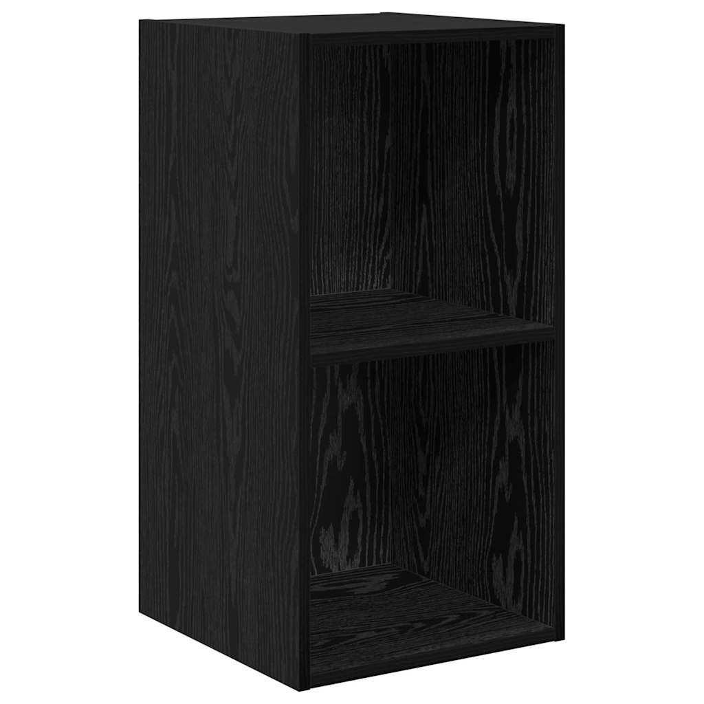 TV Cabinet Set Black Oak Engineered Wood