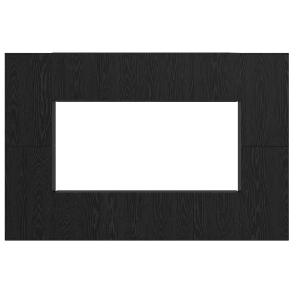 TV Cabinet Set Wall-mounted 8 pcs Black Oak Engineered Wood