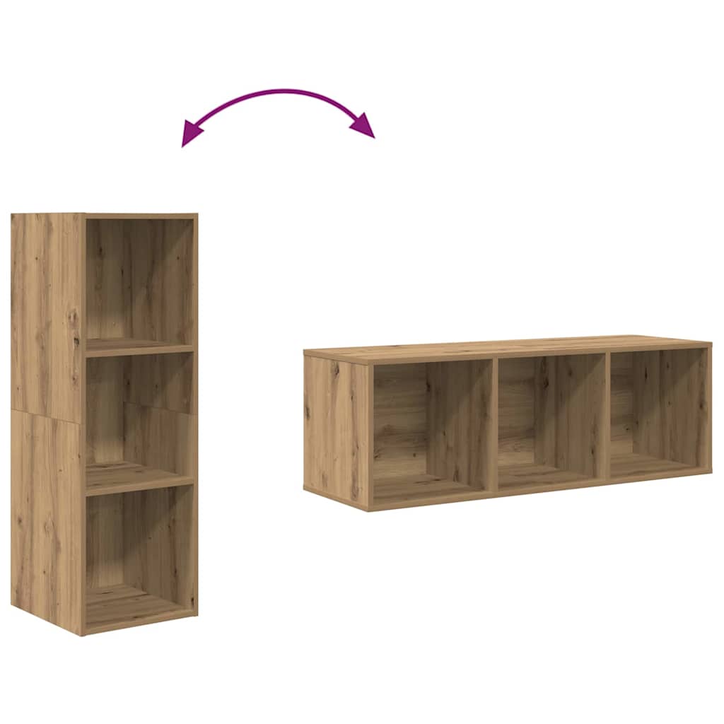 TV Cabinet Set 3 pcs Artisan Oak Engineered Wood