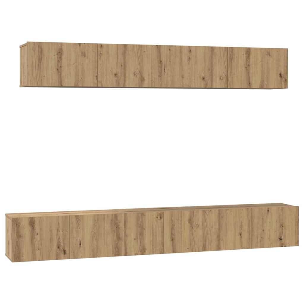 TV Cabinet Set Wall-mounted 5 pcs Artisan Oak Engineered Wood