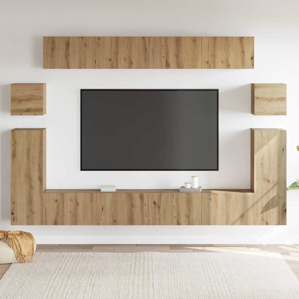 TV Units Wall-mounted 4 pcs Artisan Oak Engineered wood