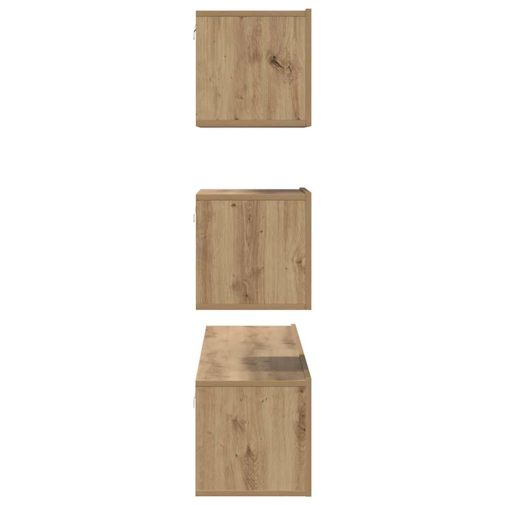 TV Cabinet Set Wall-mounted 4 pcs Artisan Oak Engineered Wood