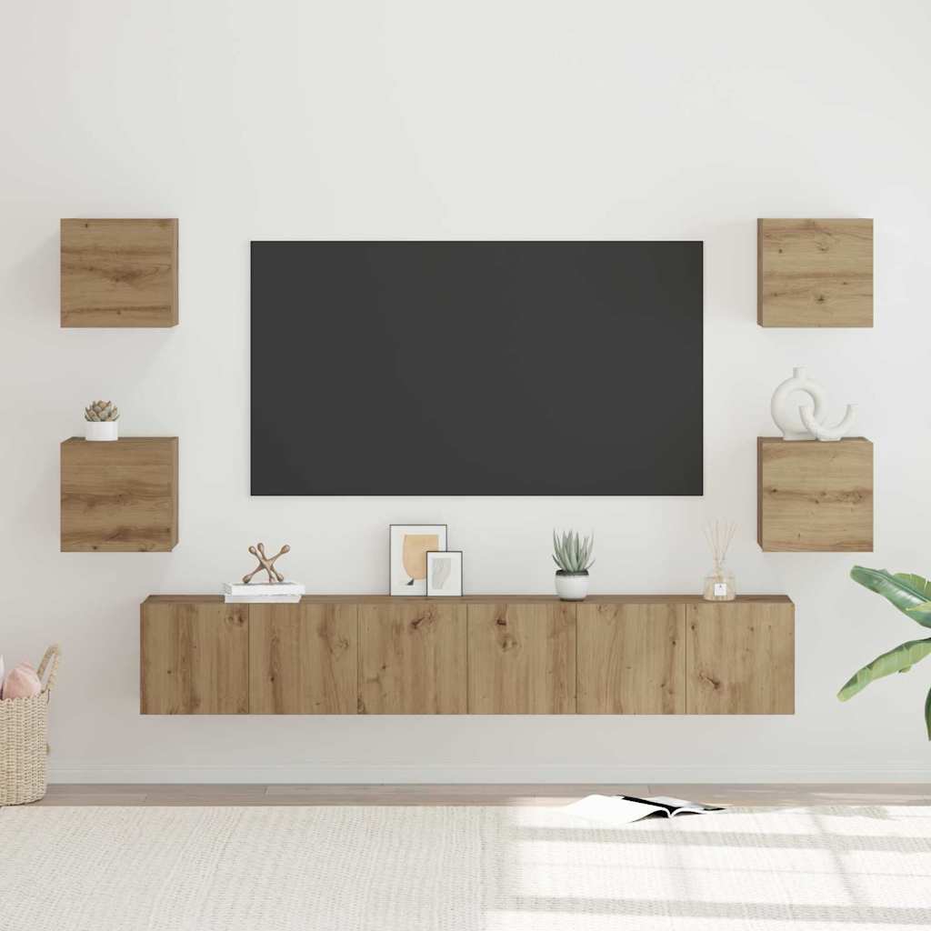 TV Cabinet Set 7 pcs Artisan Oak Engineered Wood