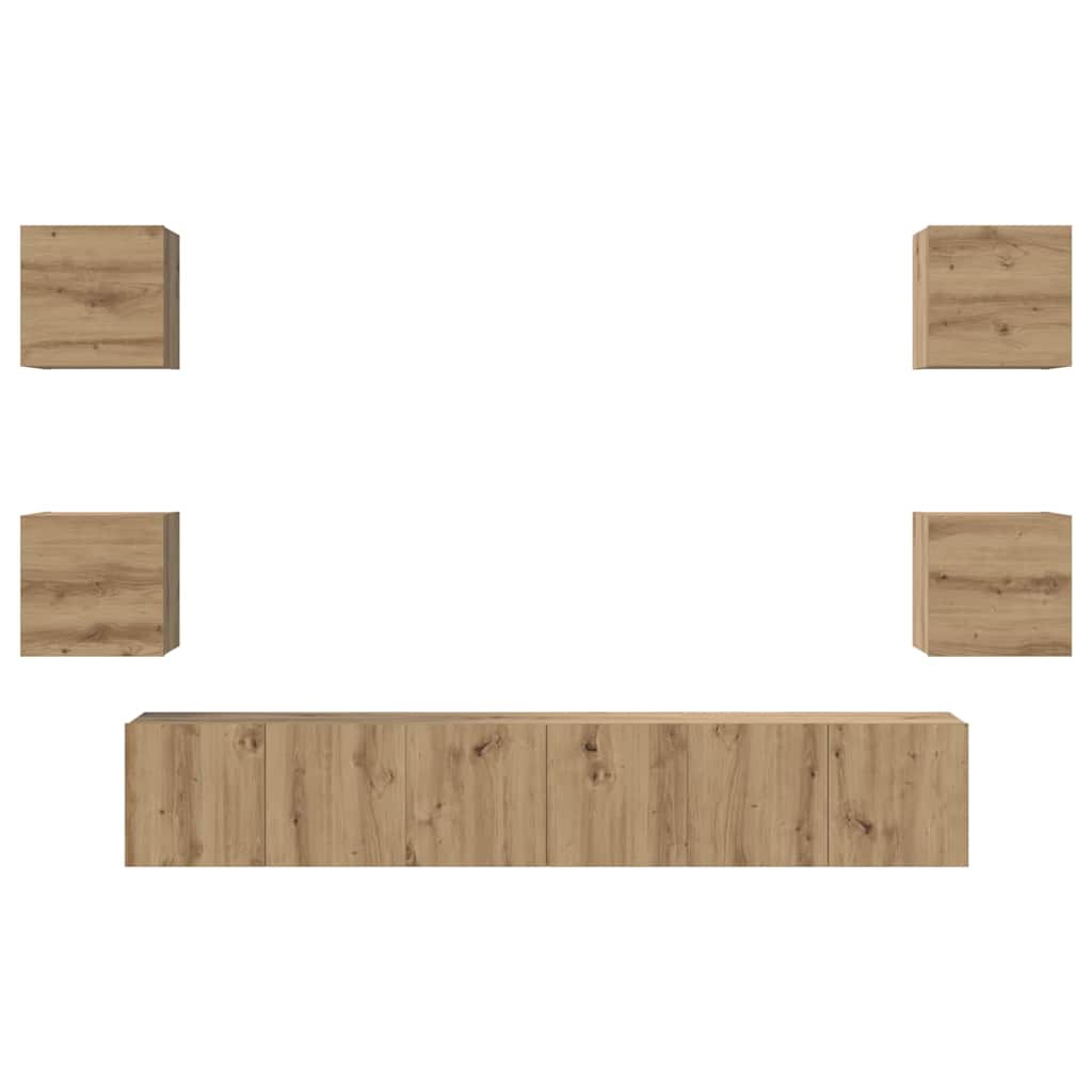 TV Cabinet Set 7 pcs Artisan Oak Engineered Wood