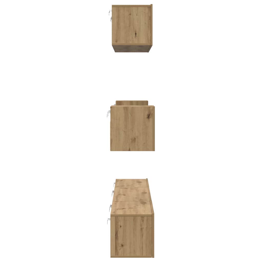 TV Cabinet Set Wall-mounted 7 pcs Artisan Oak Engineered Wood