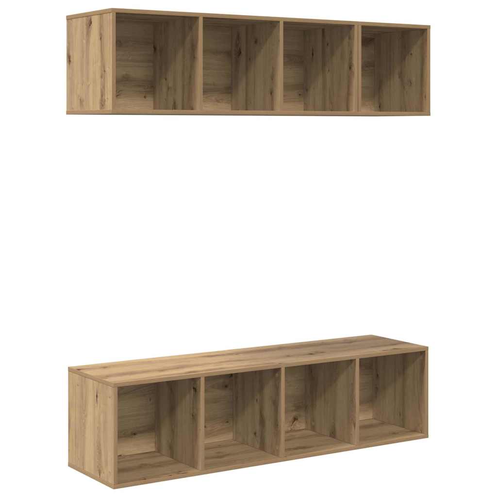 TV Cabinet Set 3 pcs Artisan Oak Engineered Wood