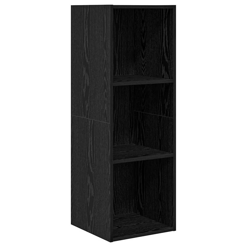 TV Cabinet Set 4 pcs Black Oak Engineered Wood