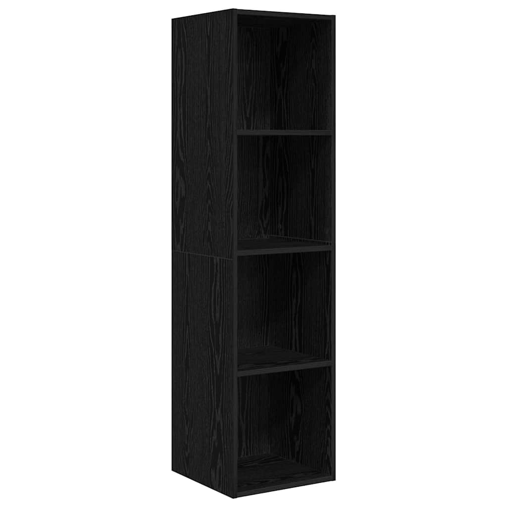 TV Cabinet Set 4 pcs Black Oak Engineered Wood