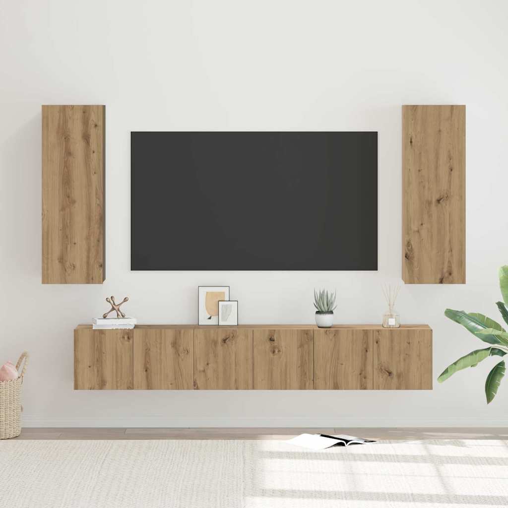 TV Cabinet Set 5 pcs Artisan Oak Engineered Wood