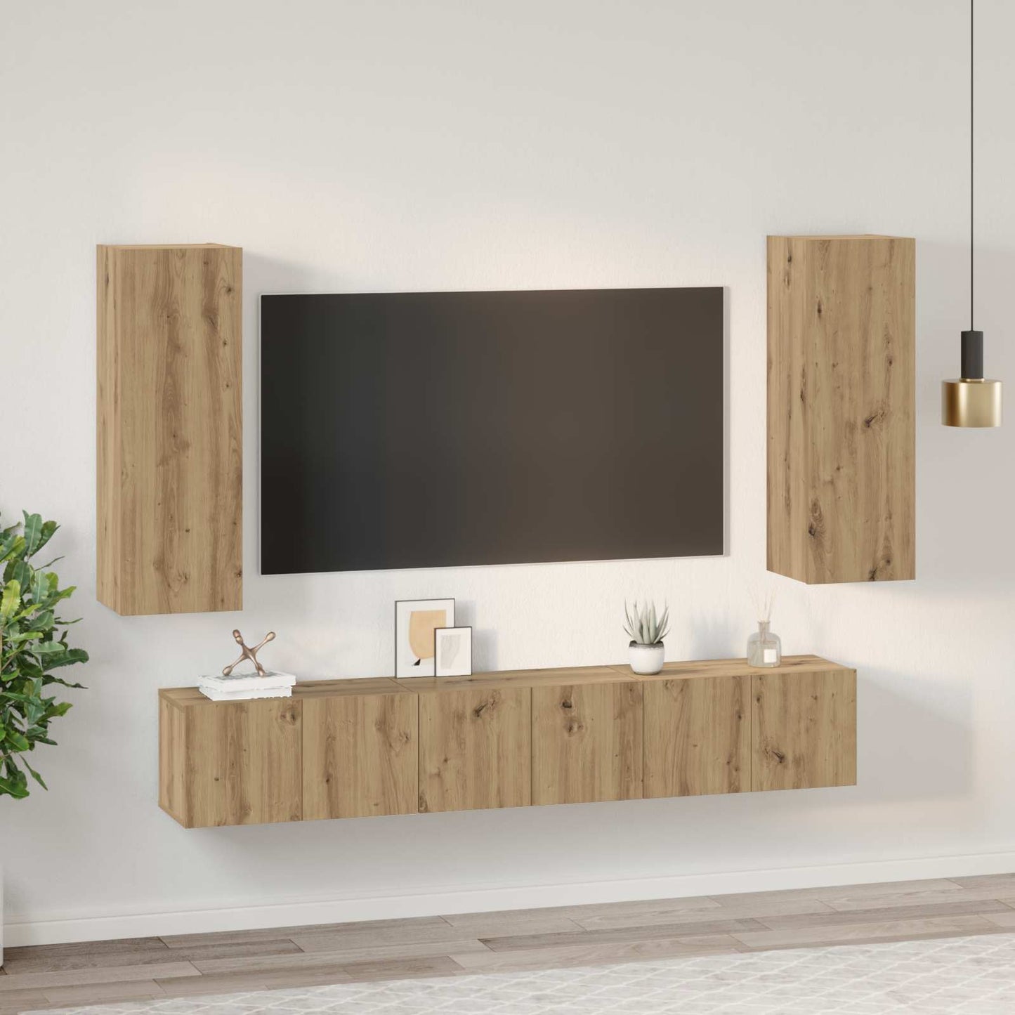 TV Cabinet Set 5 pcs Artisan Oak Engineered Wood