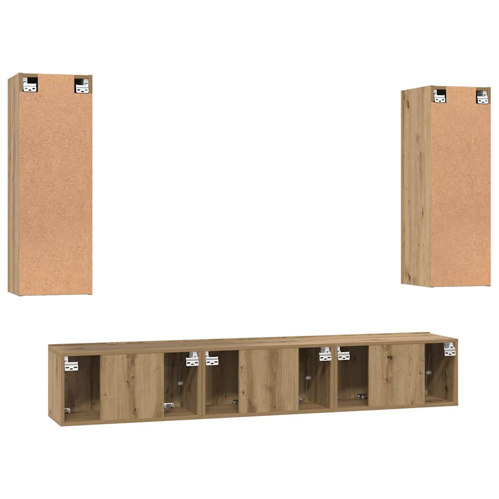 TV Cabinet Set 5 pcs Artisan Oak Engineered Wood