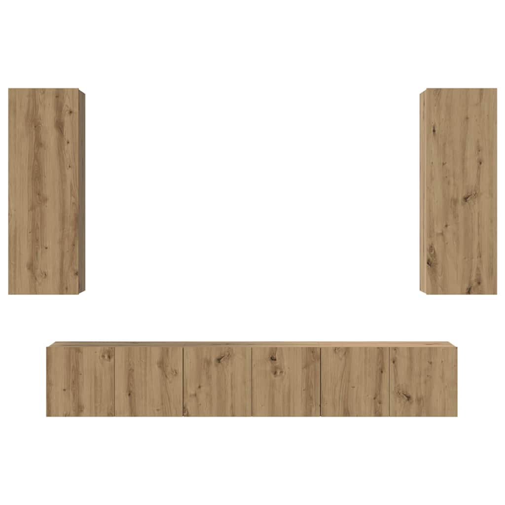 TV Cabinet Set 5 pcs Artisan Oak Engineered Wood