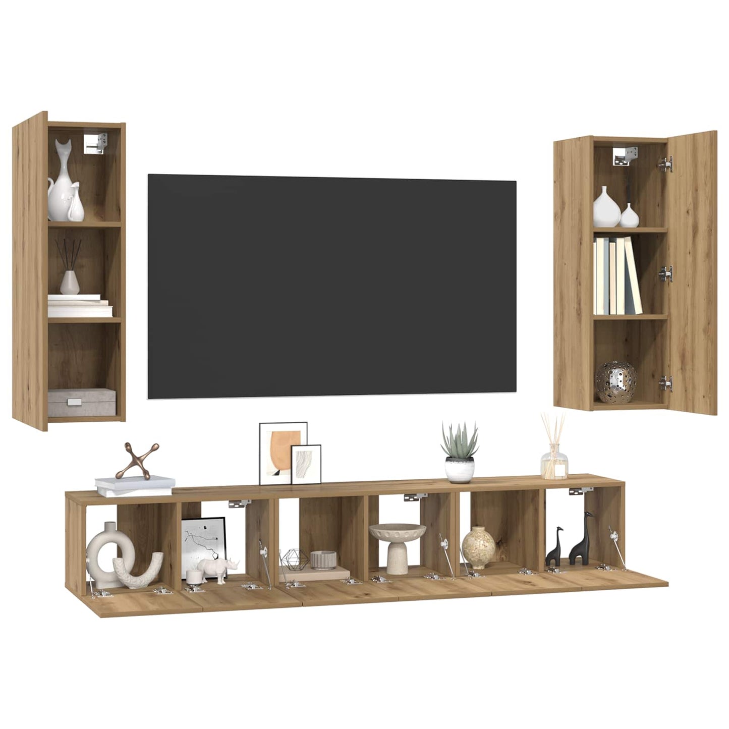 TV Cabinet Set 5 pcs Artisan Oak Engineered Wood