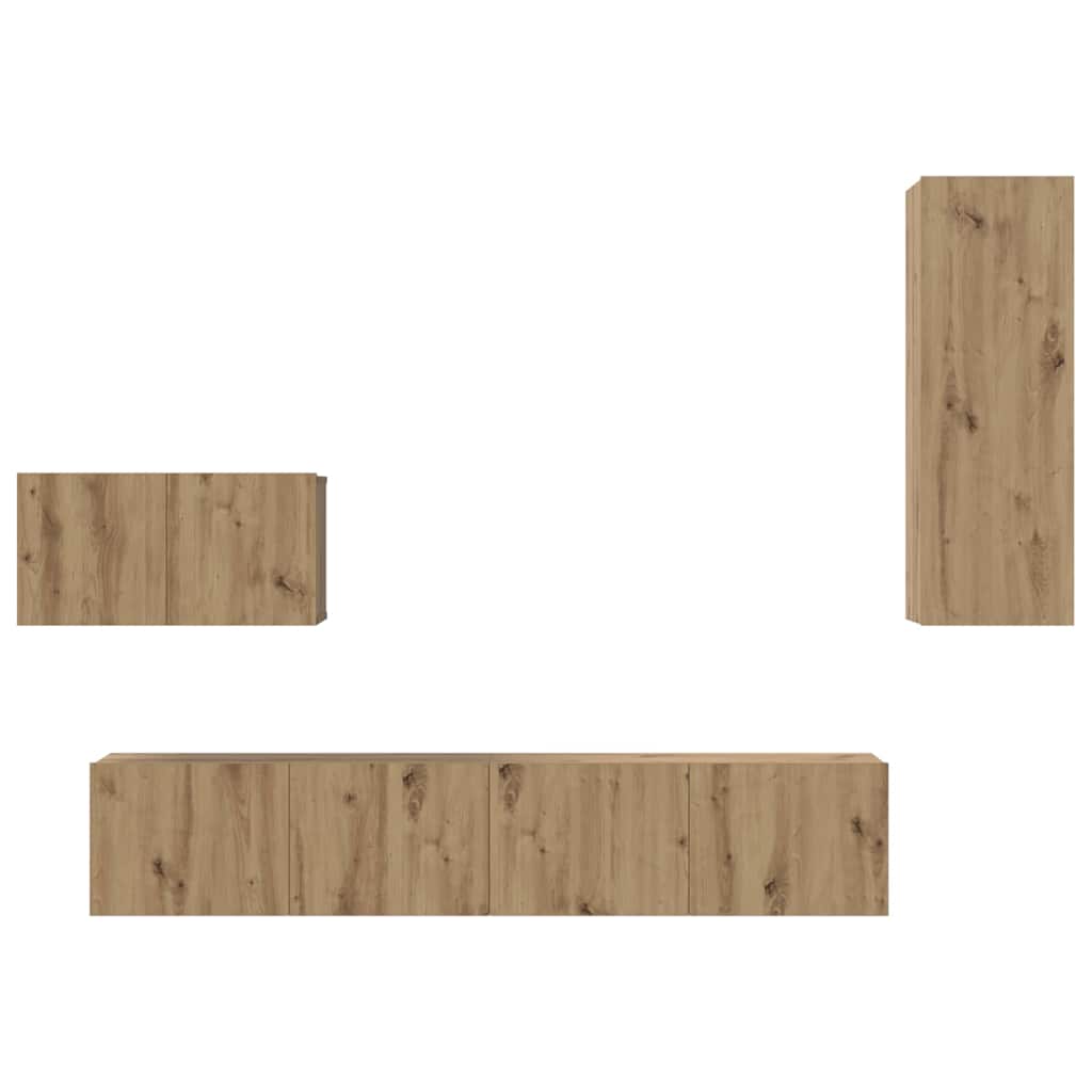 Wall TV Cabinet 4 pcs Artisan Oak Engineered Wood