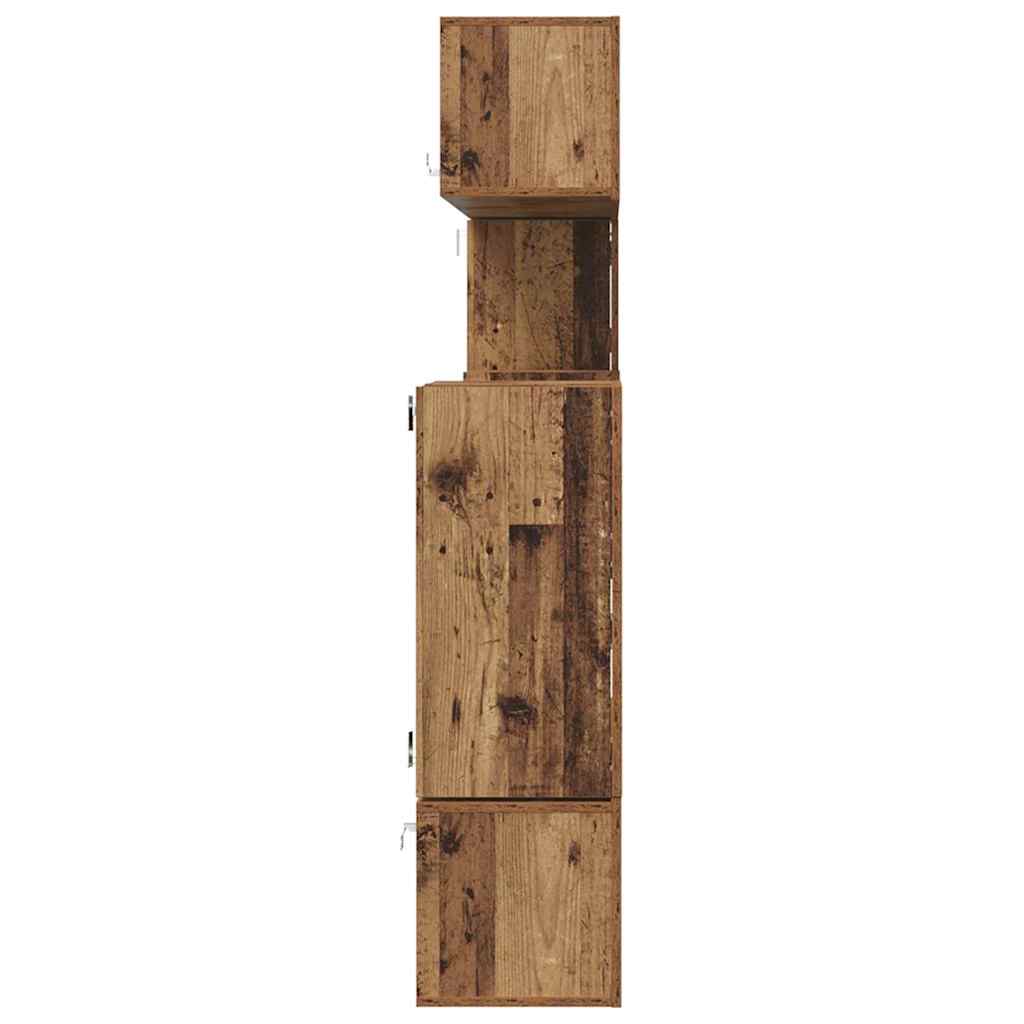 TV Units Wall-mounted 4 pcs Old Wood Engineered wood