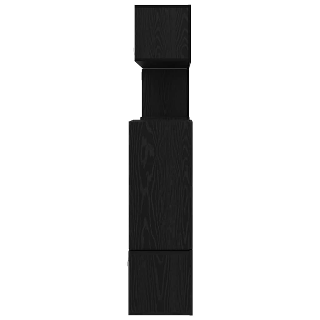 TV Units Wall-mounted 4 pcs Black Oak Engineered wood