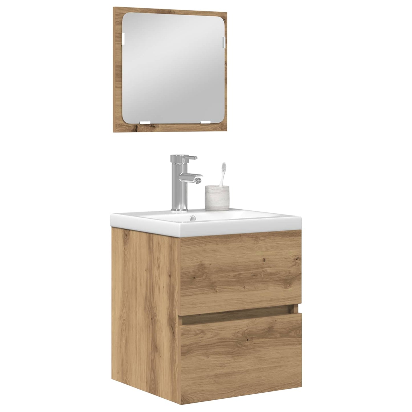 Bathroom Furniture Set 2 pcs Artisan Oak and White