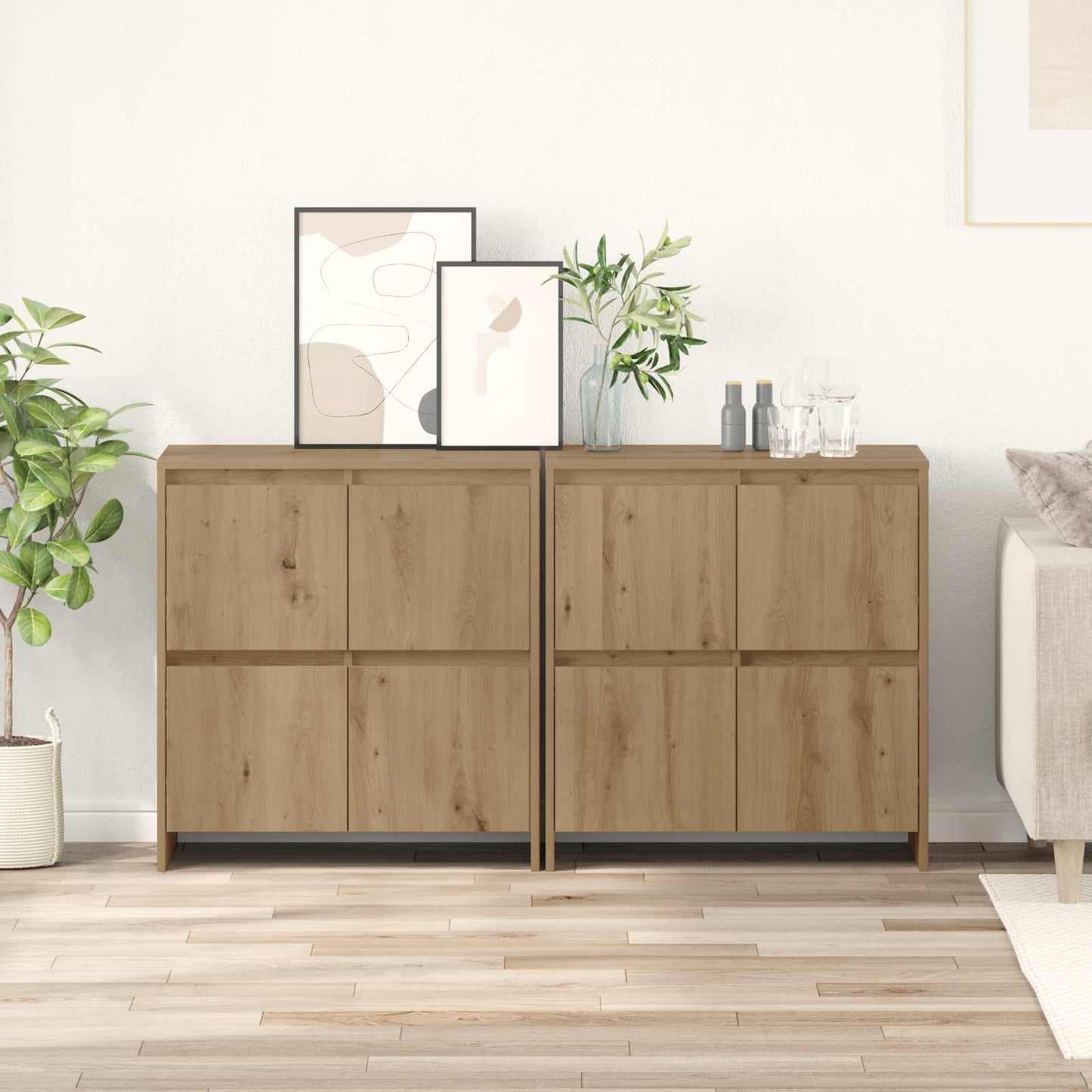 Sideboards 2 pcs Artisan oak 70 x 41 x 75 cm Engineered Wood
