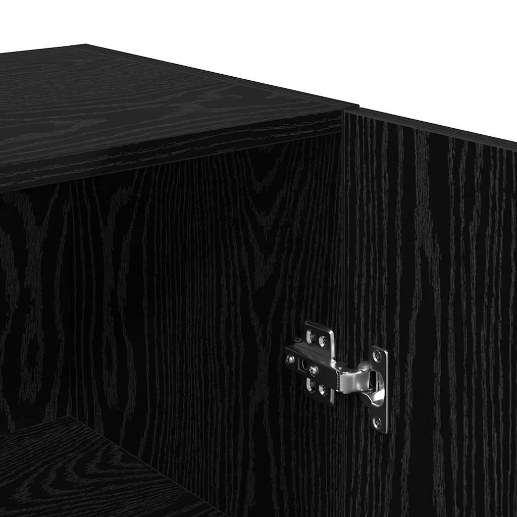TV Cabinet Set 4 pcs Black Oak Engineered Wood