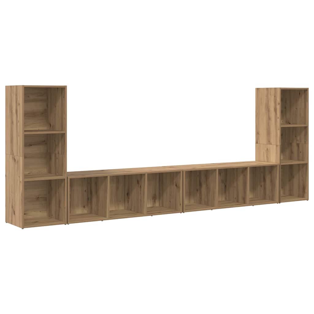TV Cabinet Set Wall-mounted 4 pcs Artisan Oak 37 x 35 x 107 cm