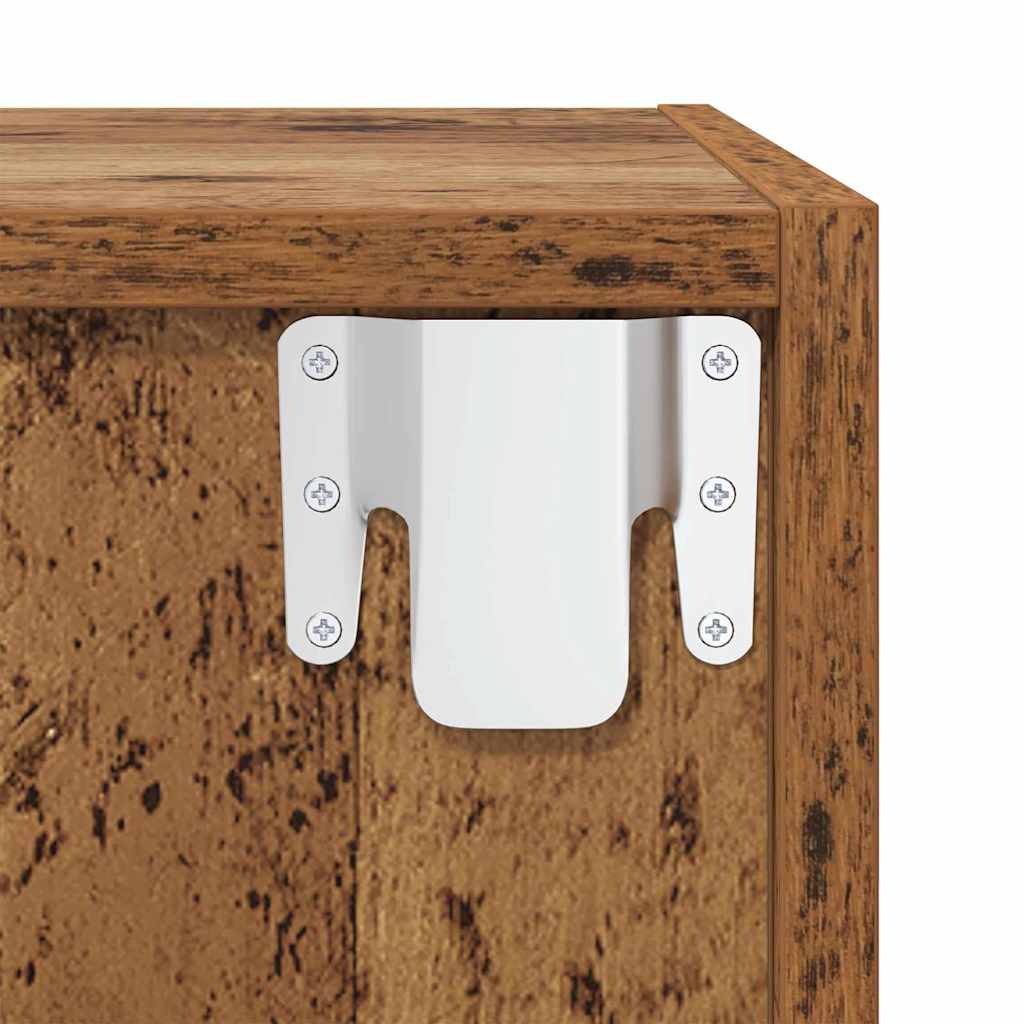TV Cabinet Set Wall-mounted 2 pcs Old Wood 37 x 37 x 142.5 cm