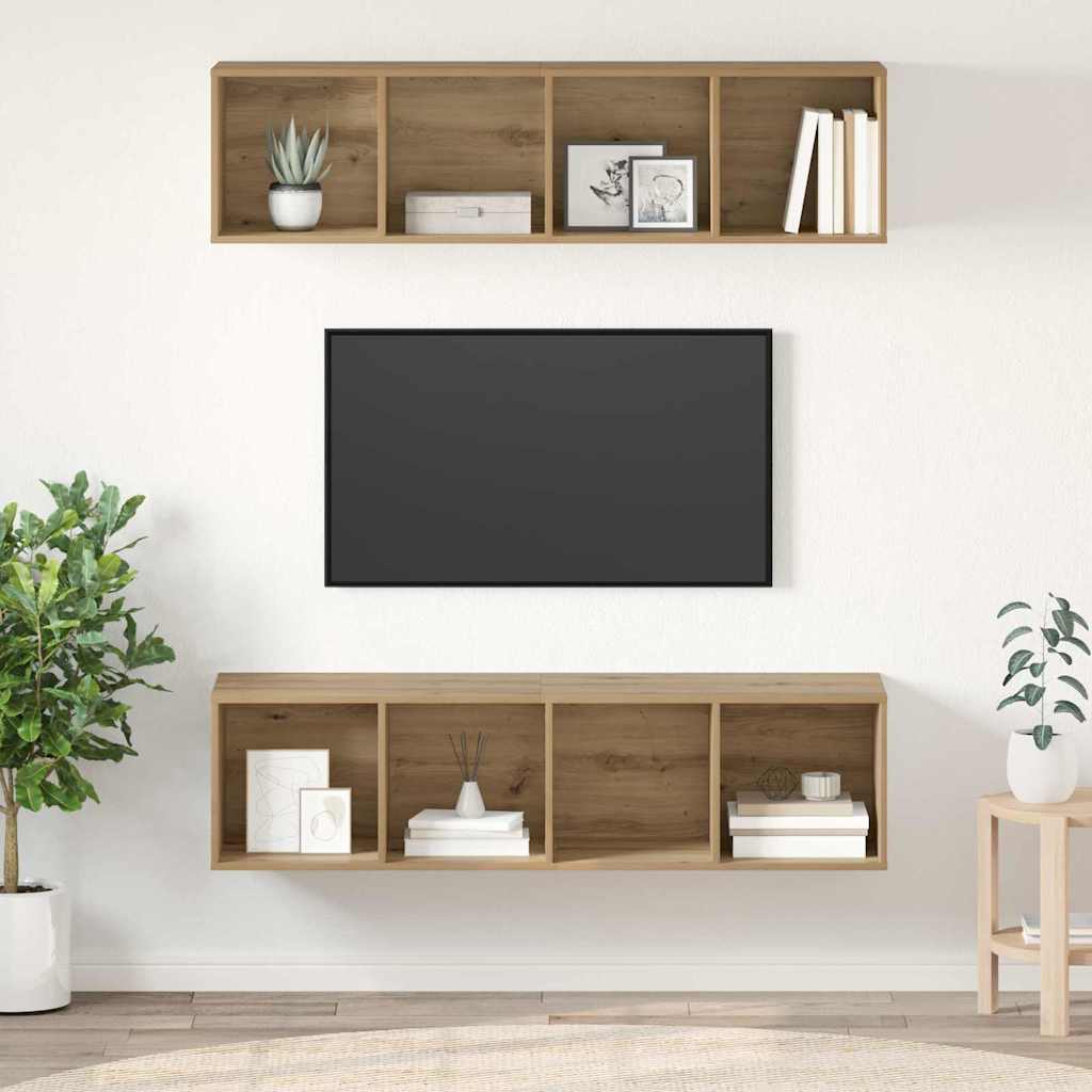 TV Cabinet Set 2 pcs Artisan Oak 37 x 37 x 142.5 cm