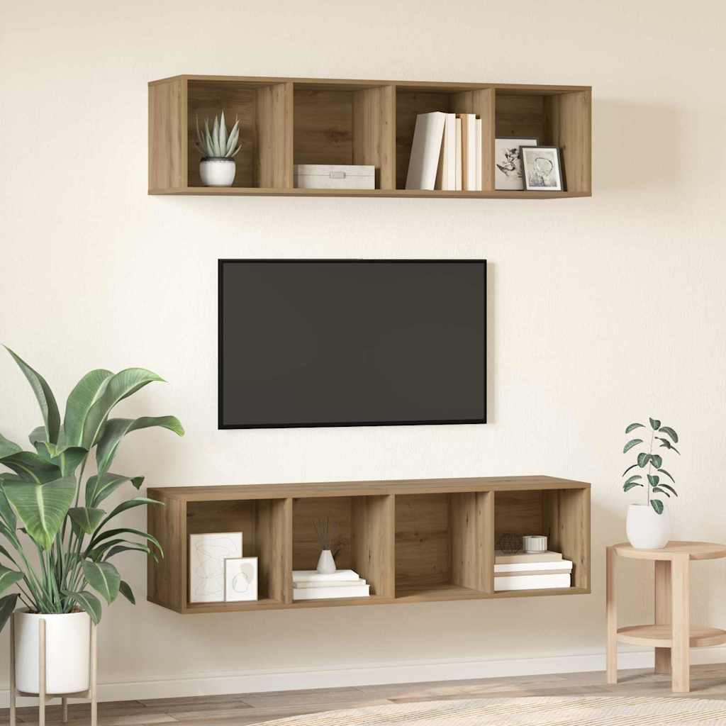 TV Cabinet Set 2 pcs Artisan Oak Engineered Wood
