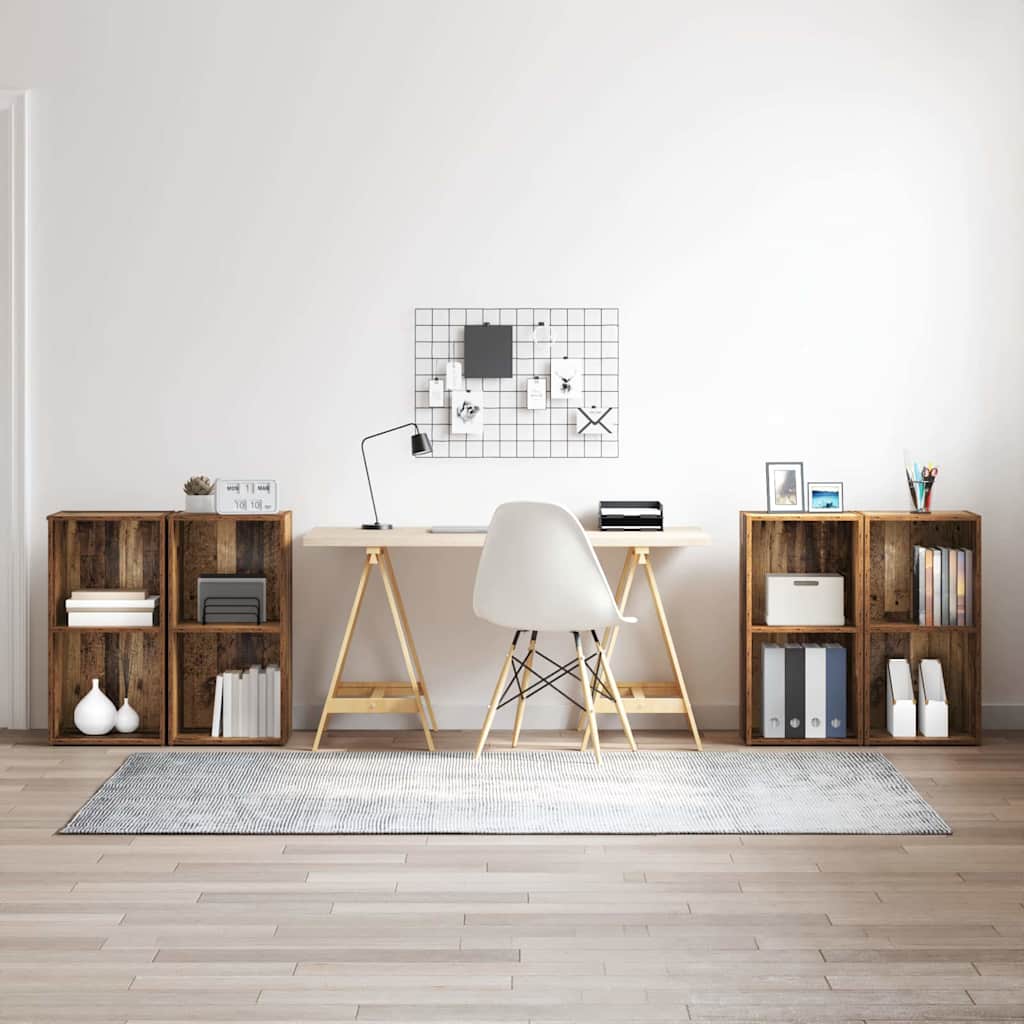 TV Cabinet Set 4 pcs Old Wood 37 x 37 x 72 cm Engineered Wood