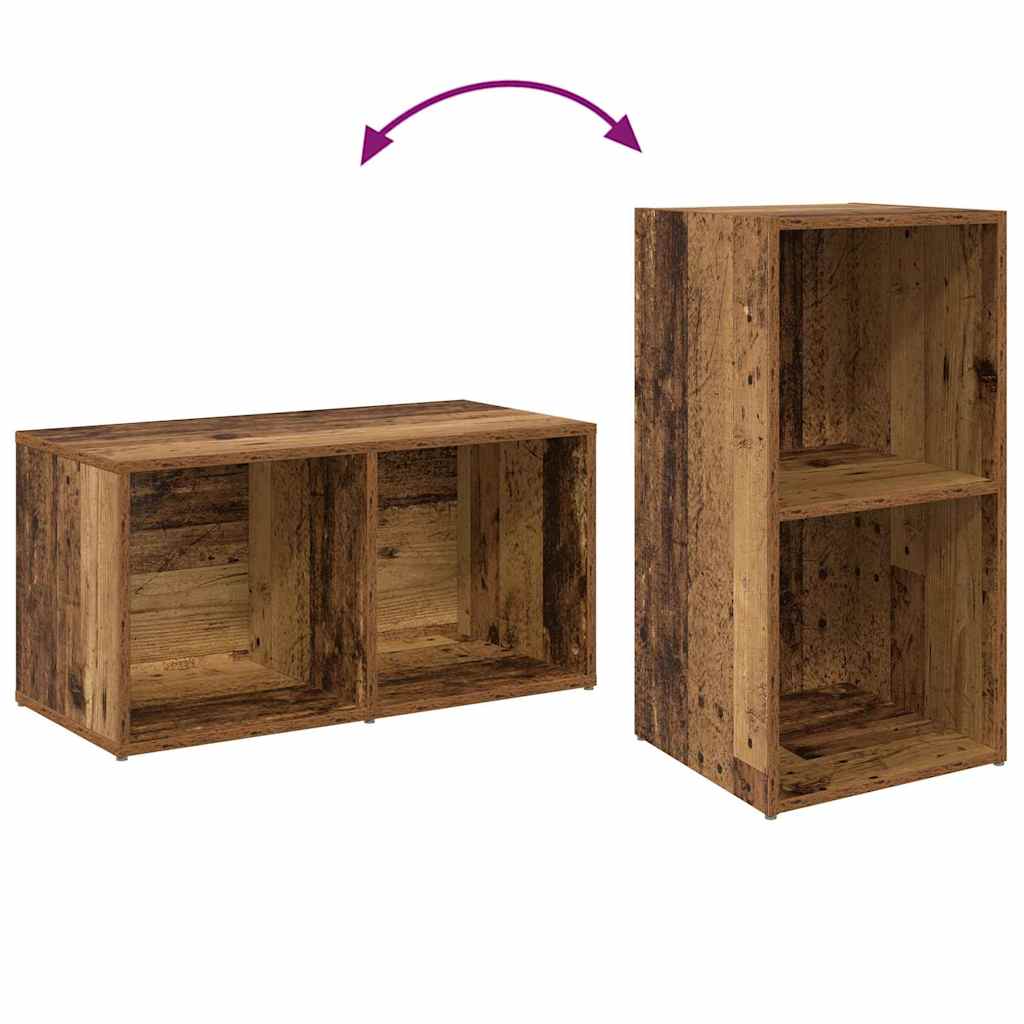 TV Cabinet Set 4 pcs Old Wood 37 x 37 x 72 cm Engineered Wood