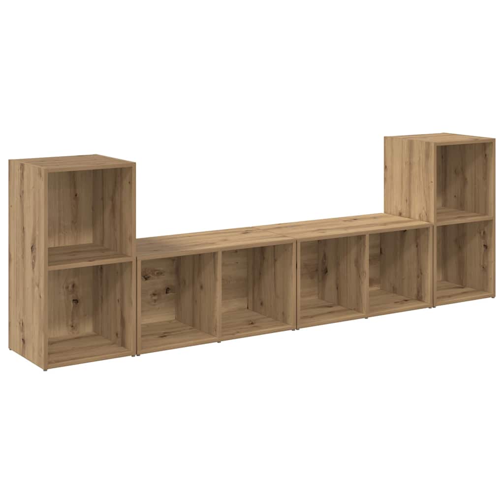 TV Cabinet Set Wall-mounted 4 pcs Artisan Oak 37 x 37 x 72 cm