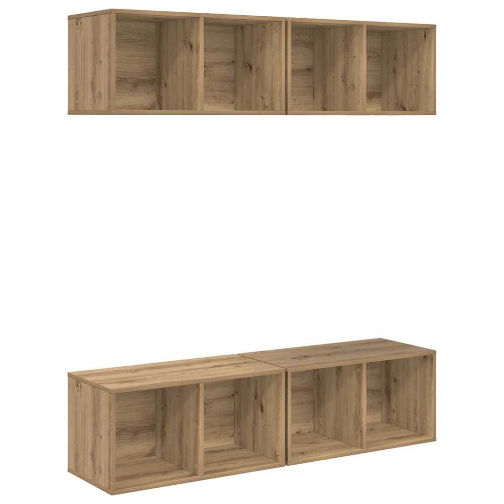 TV Cabinet Set 4 pcs Artisan Oak Engineered Wood