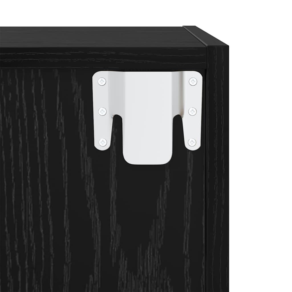 TV Cabinet Set 4 pcs Black Engineered Wood