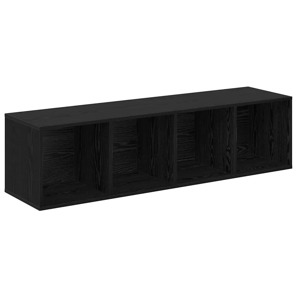 TV Cabinet Set 4 pcs Black Engineered Wood
