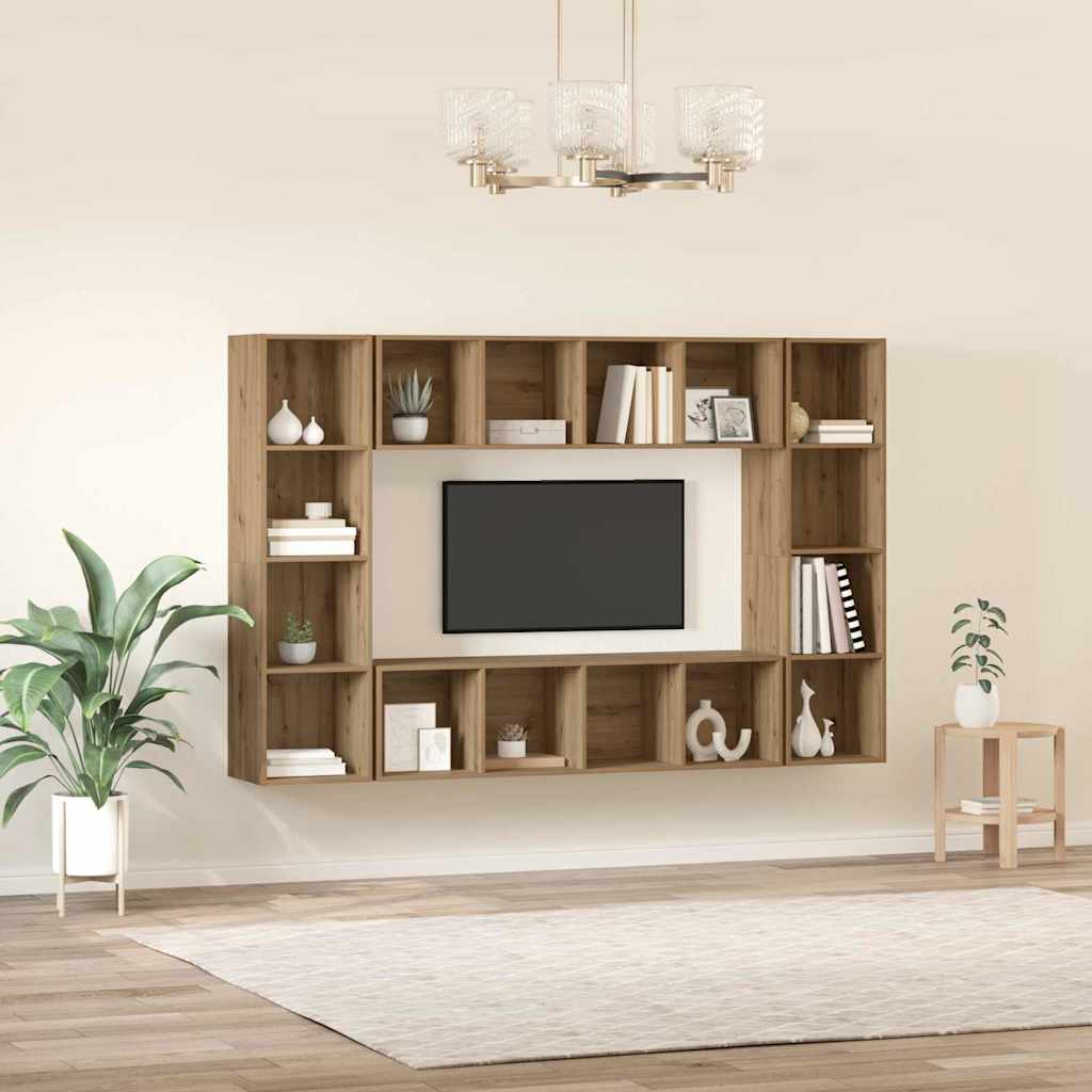 TV Cabinet Set 4 pcs Brown 37 x 37 x 142.5 cm Engineered Wood
