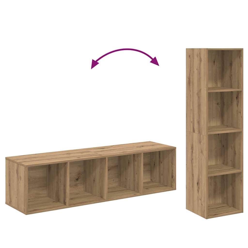 TV Cabinet Set 4 pcs Brown 37 x 37 x 142.5 cm Engineered Wood