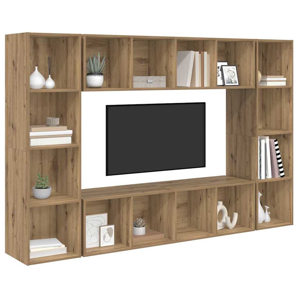 TV Cabinet Set 4 pcs Brown 37 x 37 x 142.5 cm Engineered Wood