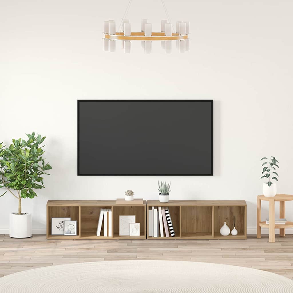TV Cabinet Set 2 pcs Artisan Oak Engineered Wood
