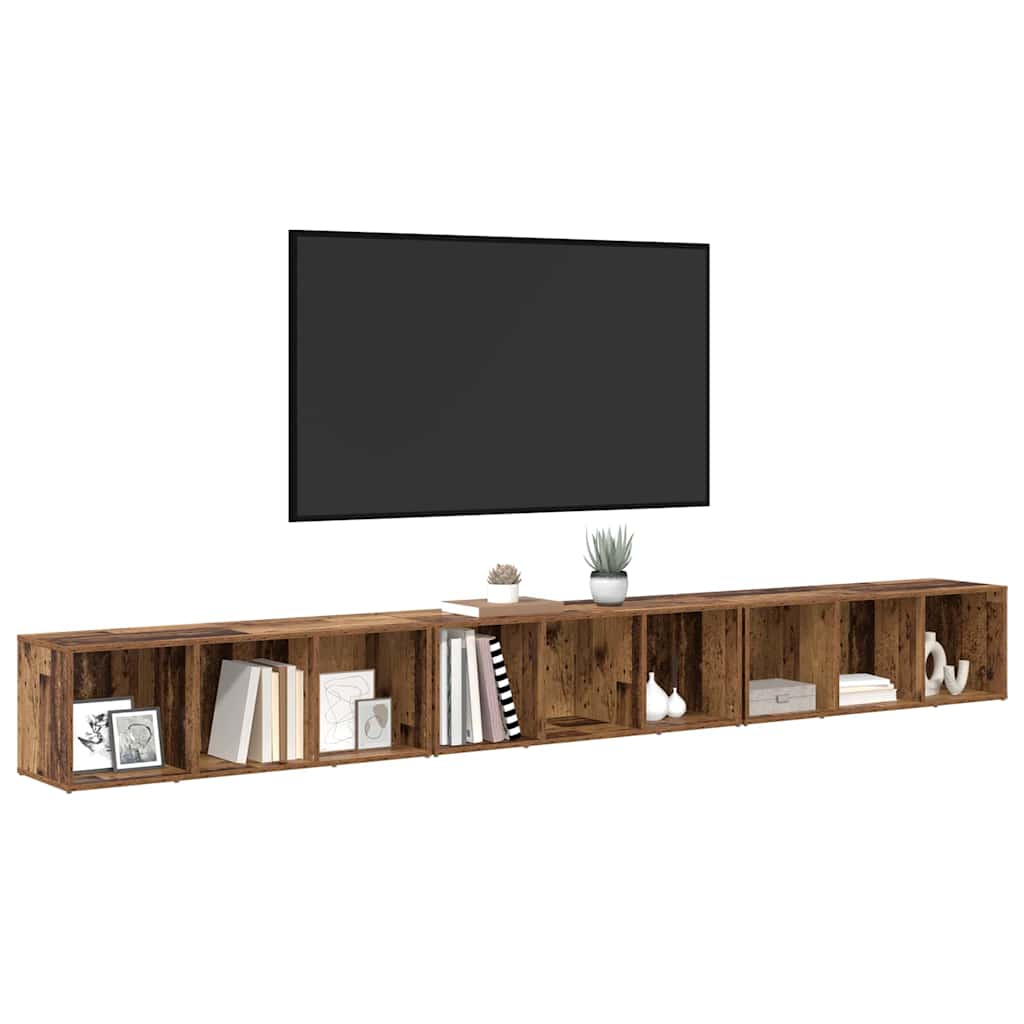 TV Cabinet Set 3 pcs Old Wood Engineered Wood